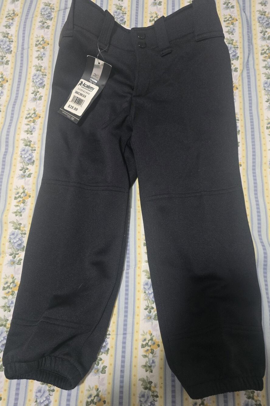 Mizuno Girls Baseball Softball Pants Medium Performance Plus Padding Black